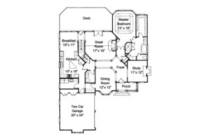 Floor Plan - Main Floor for European House Plan #429-22 - 4 bed, 3.5 bath