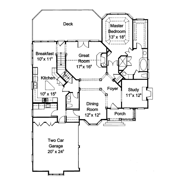 Dream House Plan - European Floor Plan - Main Floor Plan #429-22