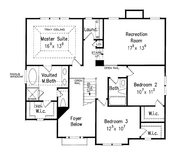 Dream House Plan - Colonial Floor Plan - Upper Floor Plan #927-864