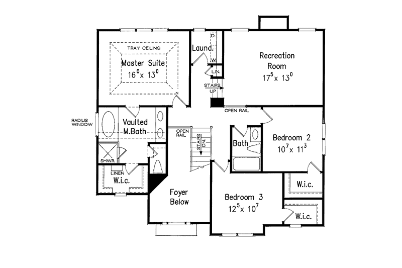 Home Plan - Floor Plan - Upper Floor for Colonial House Plan #927-864 - 3 bed, 2.5 bath