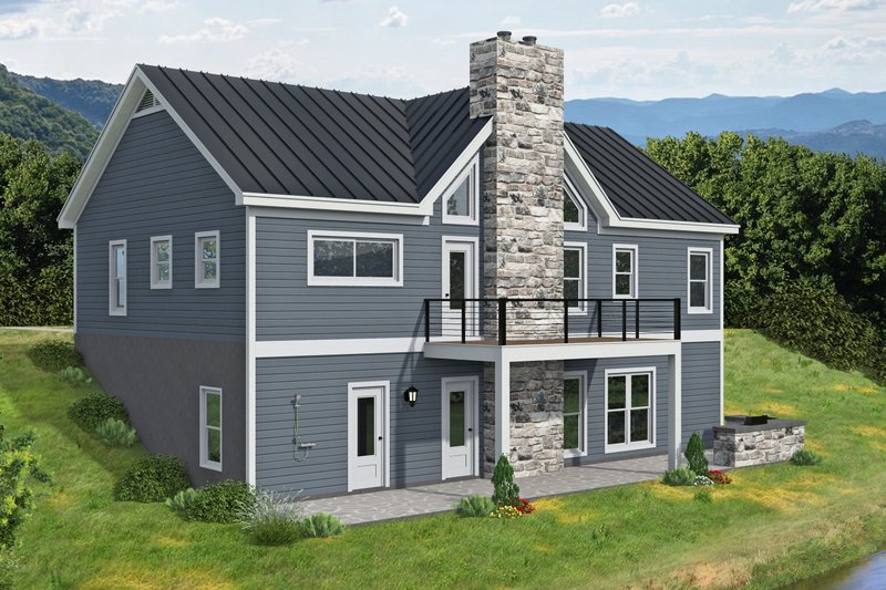House Blueprint - Exterior - Rear Elevation for Country House Plan #932-1114 - 3 bed, 2.5 bath