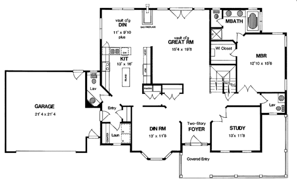 House Design - Country Floor Plan - Main Floor Plan #316-141