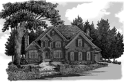 European Style House Plan - 4 Beds 3.5 Baths 3558 Sq/Ft Plan #927-359 Exterior 