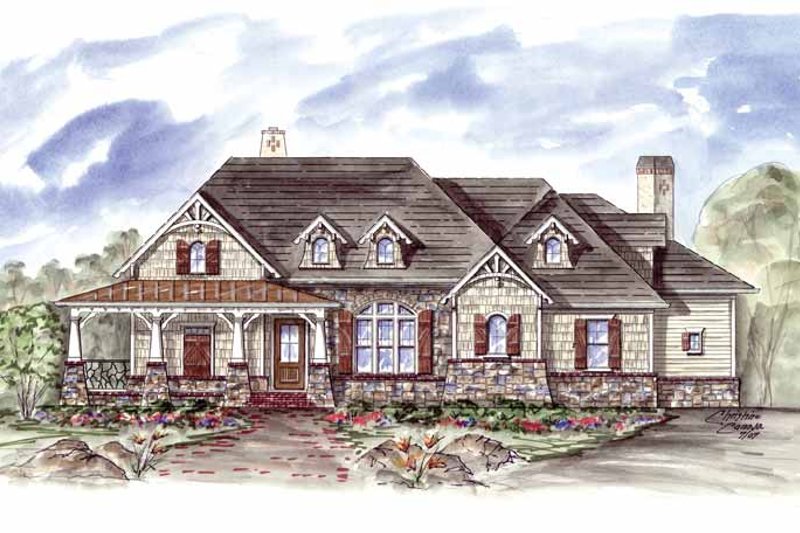 Dream House Plan - Craftsman Exterior - Front Elevation Plan #54-304