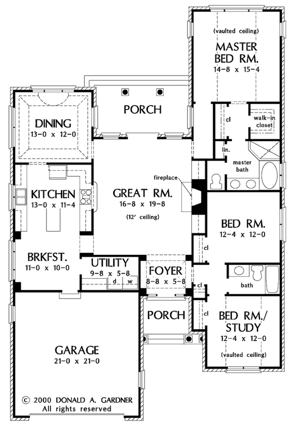 House Plan Design - Ranch Floor Plan - Main Floor Plan #929-581