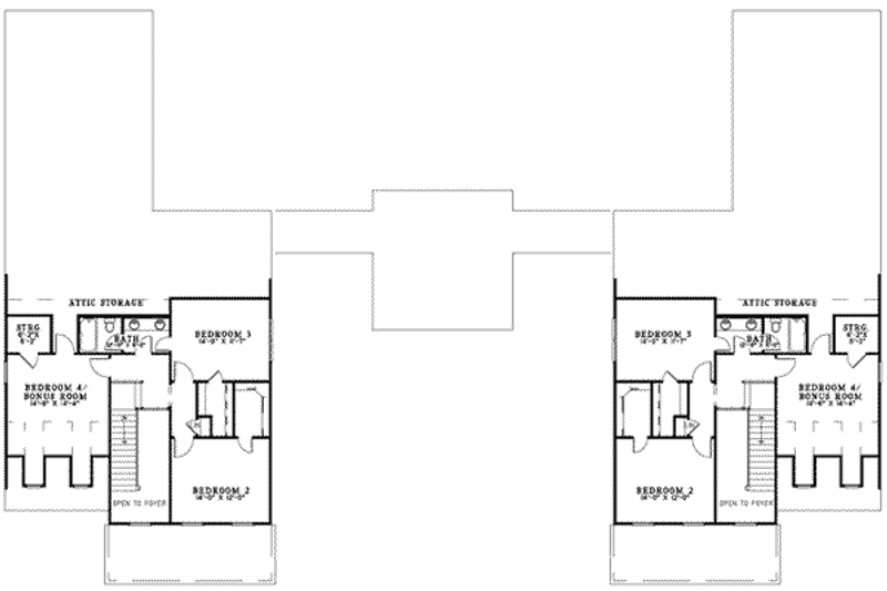 Dream House Plan - Floor Plan - Upper Floor for Traditional House Plan #17-2213 - 4 bed, 2.5 bath