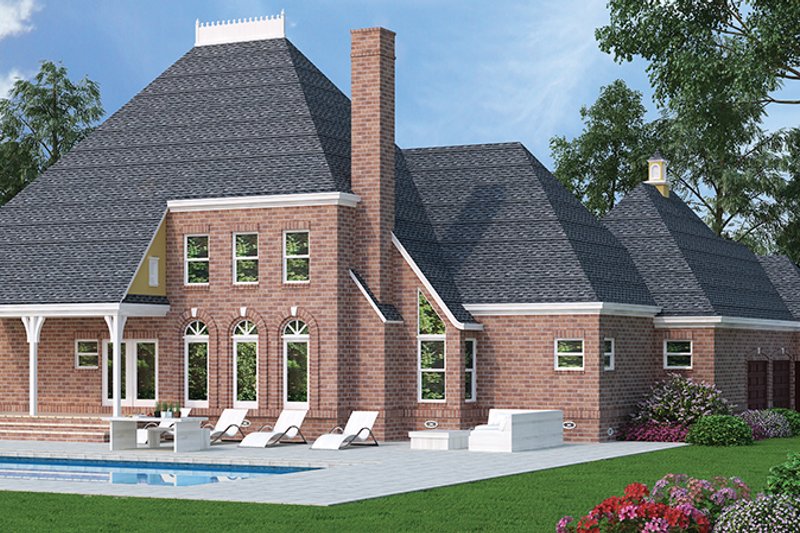 Home Plan - Exterior - Rear Elevation 3 for Country House Plan #45-458 - 4 bed, 4.5 bath