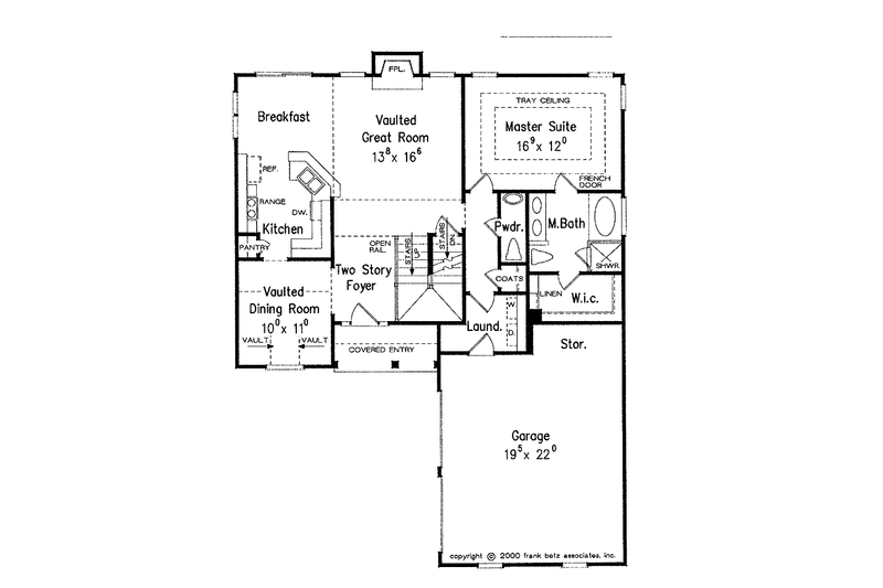 Home Plan - Floor Plan - Main Floor for Colonial House Plan #927-588 - 3 bed, 2.5 bath