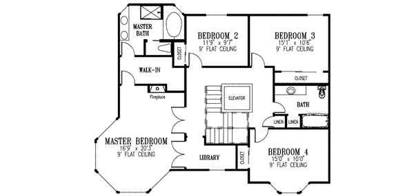 Farmhouse Floor Plan - Upper Floor Plan #1-692
