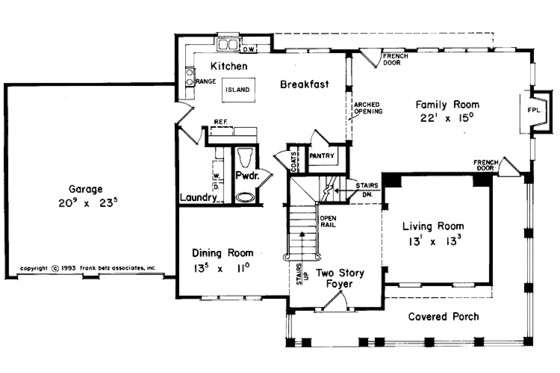 Floor Plan - Main Floor for Colonial House Plan #927-117 - 4 bed, 2.5 bath