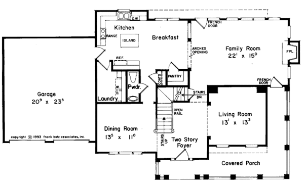 House Plan Design - Colonial Floor Plan - Main Floor Plan #927-117