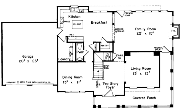 Home Plan - Colonial Floor Plan - Main Floor Plan #927-117