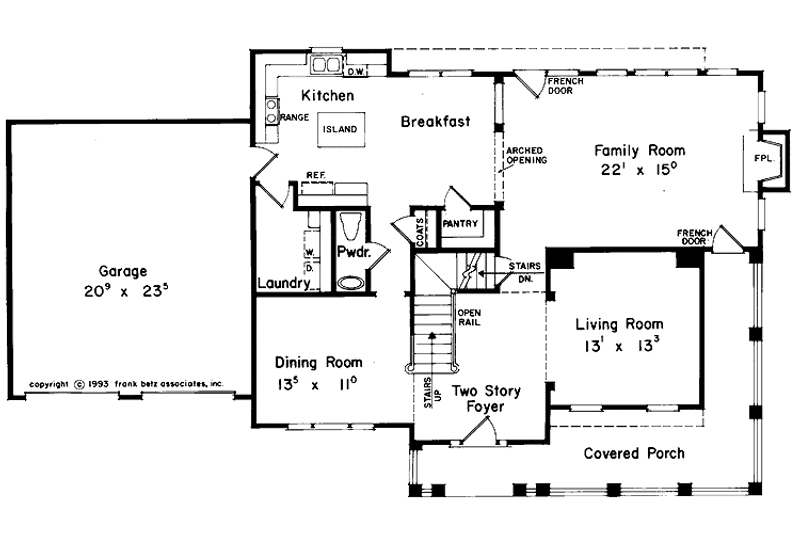 Home Plan - Floor Plan - Main Floor for Colonial House Plan #927-117 - 4 bed, 2.5 bath