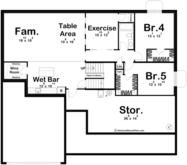 Home Plan - Modern Floor Plan - Lower Floor Plan #455-642
