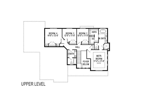 Floor Plan - Upper Floor for Traditional House Plan #920-80 - 6 bed, 4 bath