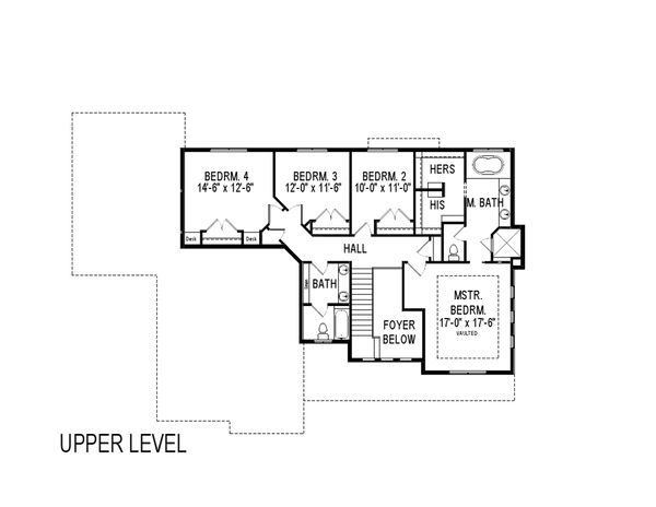 Architectural House Design - Traditional Floor Plan - Upper Floor Plan #920-80