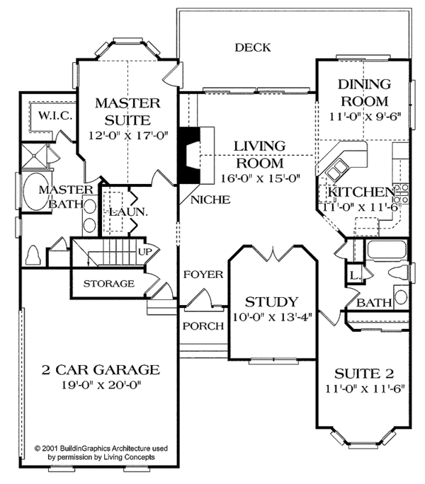 Architectural House Design - Ranch Floor Plan - Main Floor Plan #453-386