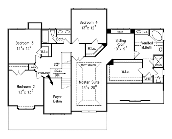 Home Plan - Craftsman Floor Plan - Upper Floor Plan #927-263