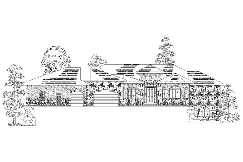 House Blueprint - Exterior - Front Elevation 3 for Mediterranean House Plan #945-133 - 2 bed, 2.5 bath