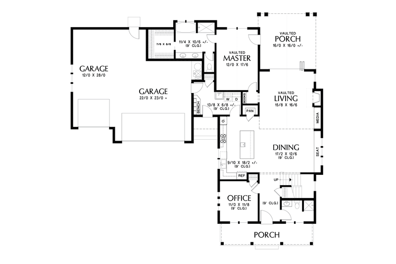 Dream House Plan - Floor Plan - Main Floor for Farmhouse House Plan #48-995 - 4 bed, 3 bath