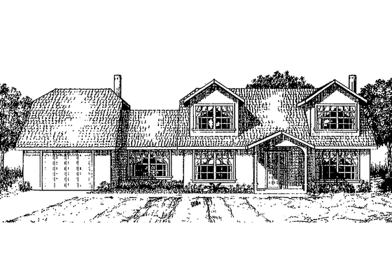 Exterior - Front Elevation 3 for Bungalow House Plan #60-760 - 3 bed, 2 bath