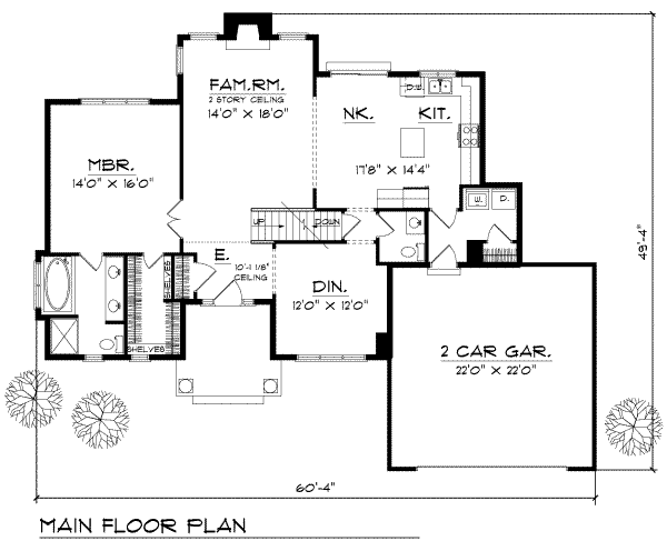 Home Plan - Traditional Floor Plan - Main Floor Plan #70-294