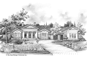 Exterior - Front Elevation 3 for Classical House Plan #930-264 - 3 bed, 3.5 bath