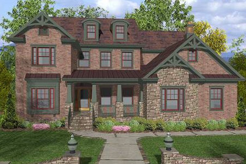 Dream House Plan - Craftsman Exterior - Front Elevation Plan #56-562