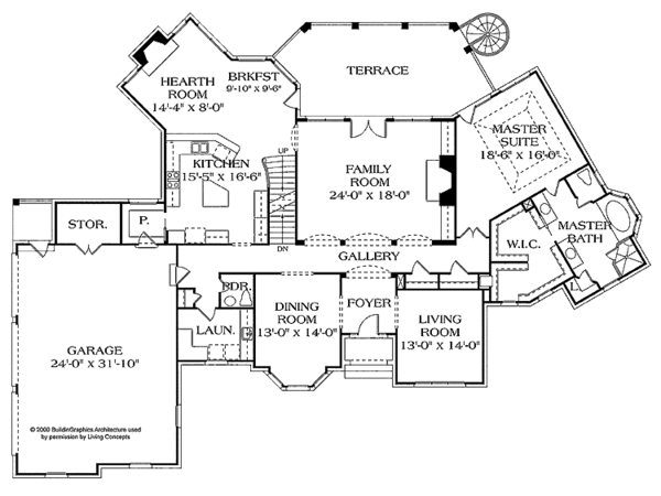 Architectural House Design - Traditional Floor Plan - Main Floor Plan #453-375