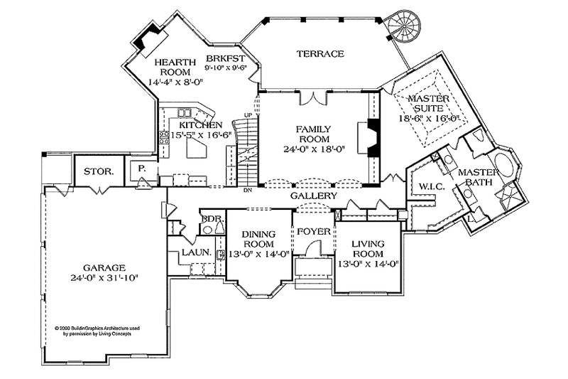 Dream House Plan - Floor Plan - Main Floor for Traditional House Plan #453-375 - 5 bed, 4 bath