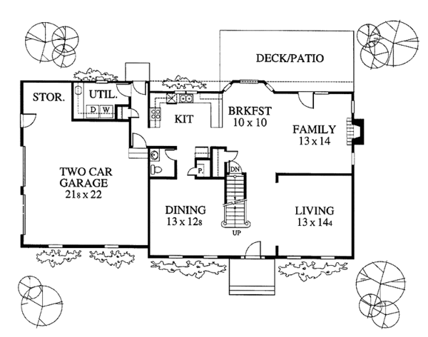 Home Plan - Colonial Floor Plan - Main Floor Plan #1053-26