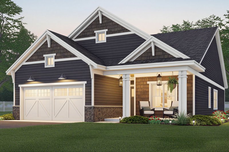 Home Plan - Bungalow Exterior - Front Elevation Plan #51-1474