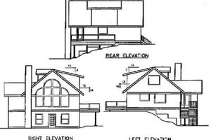 Exterior - Rear Elevation for Traditional House Plan #60-389 - 2 bed, 2.5 bath