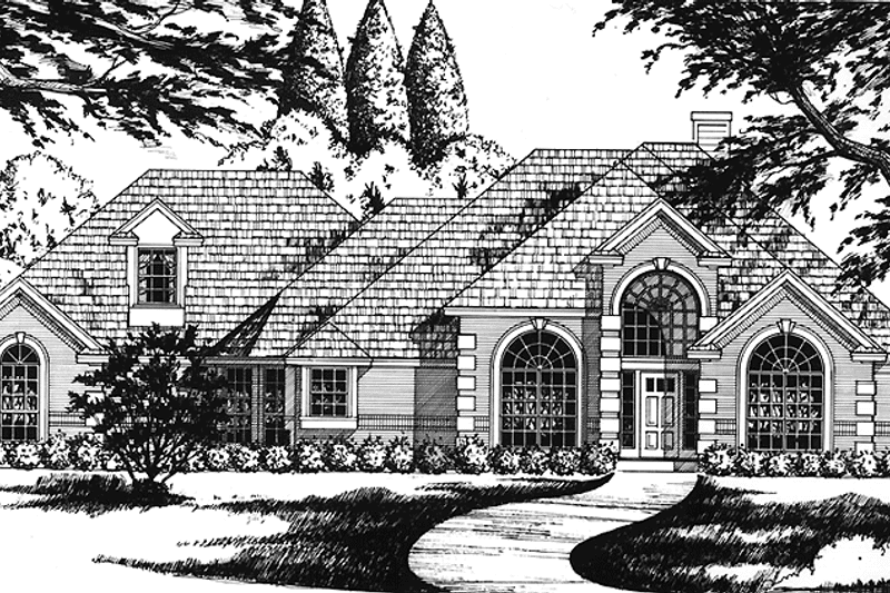 Home Plan - Exterior - Front Elevation 3 for Traditional House Plan #40-481 - 4 bed, 2.5 bath