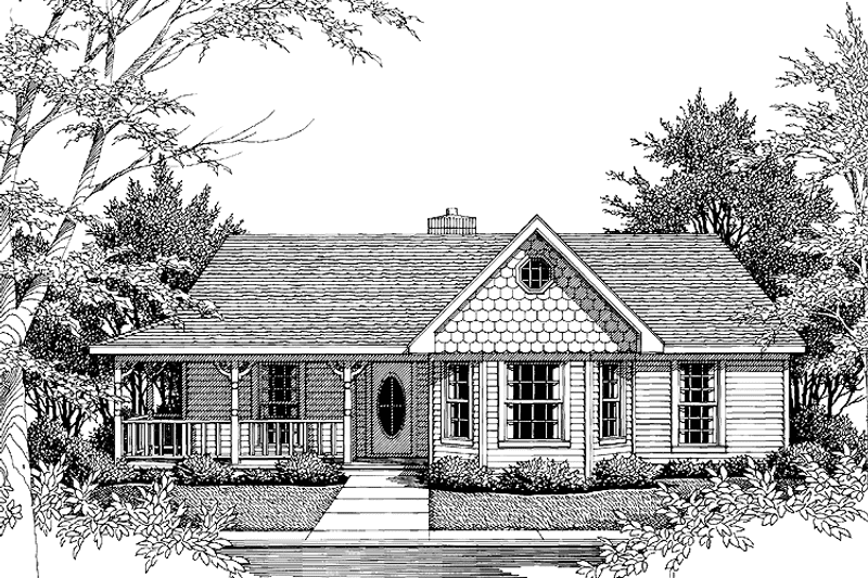 Dream House Plan - Exterior - Front Elevation 3 for Ranch House Plan #952-157 - 3 bed, 2 bath