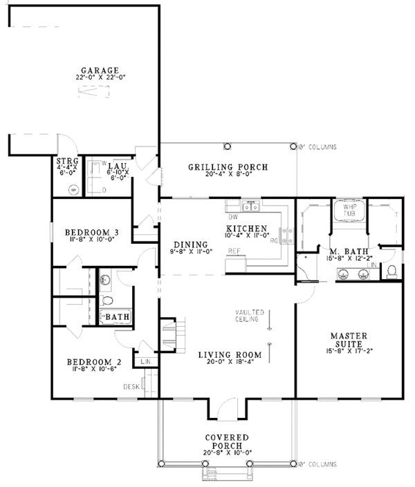 Architectural House Design - Classical Floor Plan - Main Floor Plan #17-3206