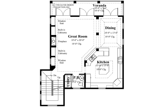 Floor Plan - Main Floor for Mediterranean House Plan #930-167 - 3 bed, 2.5 bath
