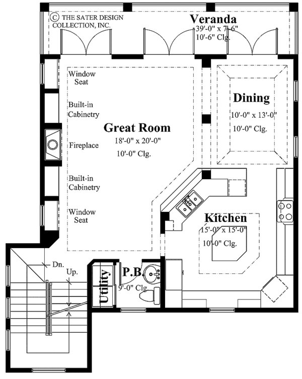 Architectural House Design - Mediterranean Floor Plan - Main Floor Plan #930-167