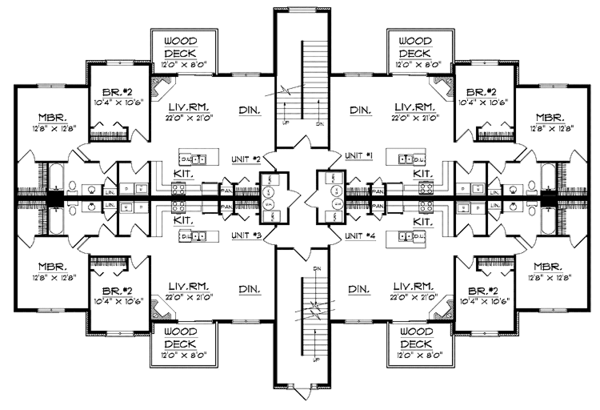 Architectural House Design - Colonial Floor Plan - Main Floor Plan #70-1398
