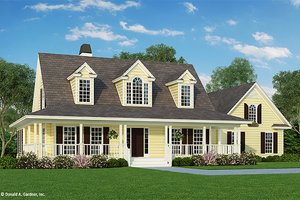 Country Exterior - Front Elevation Plan #929-15