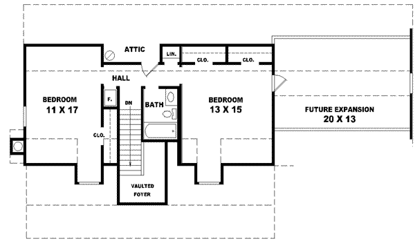 Southern Floor Plan - Upper Floor Plan #81-456