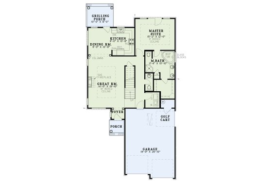 Floor Plan - Main Floor for Traditional House Plan #17-260 - 3 bed, 2.5 bath