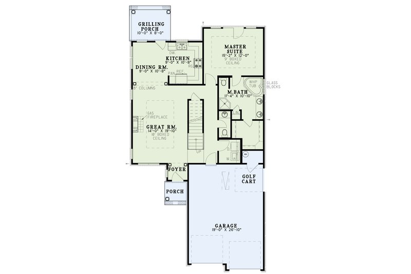 Architectural House Design - Floor Plan - Main Floor for Traditional House Plan #17-260 - 3 bed, 2.5 bath