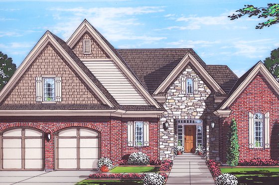 Exterior - Front Elevation 3 for Cottage House Plan #46-865 - 4 bed, 2.5 bath