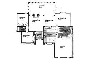 Floor Plan - Main Floor for Country House Plan #30-292 - 3 bed, 2 bath