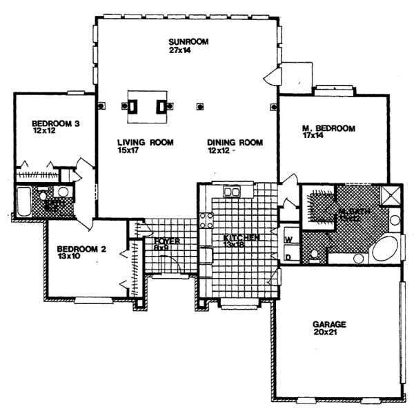 Home Plan - Country Floor Plan - Main Floor Plan #30-292