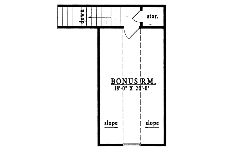 Architectural House Design - Floor Plan - Upper Floor for Country House Plan #42-584 - 3 bed, 2 bath