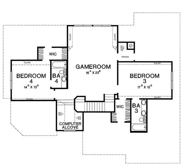 House Blueprint - Country Floor Plan - Upper Floor Plan #472-243