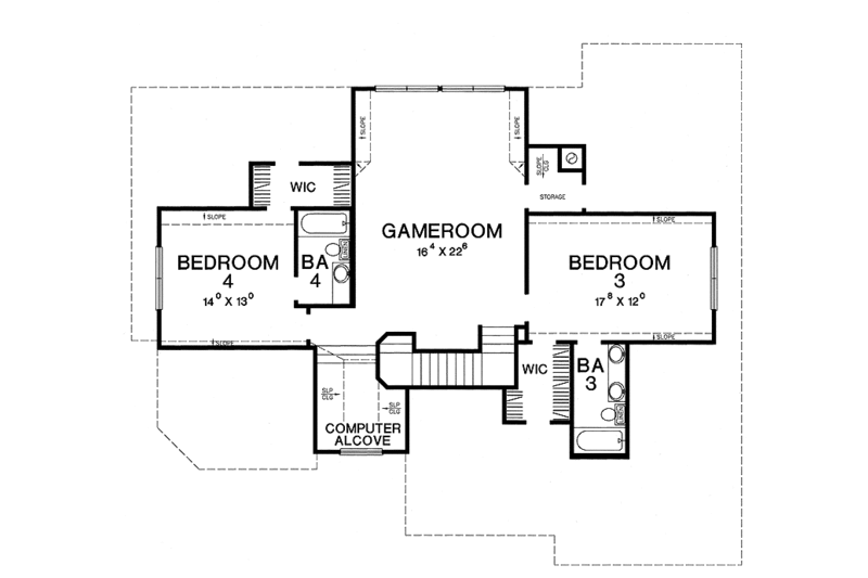 Dream House Plan - Floor Plan - Upper Floor for Country House Plan #472-243 - 4 bed, 4 bath