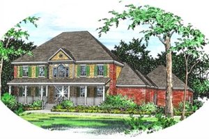 Southern Exterior - Front Elevation Plan #15-262